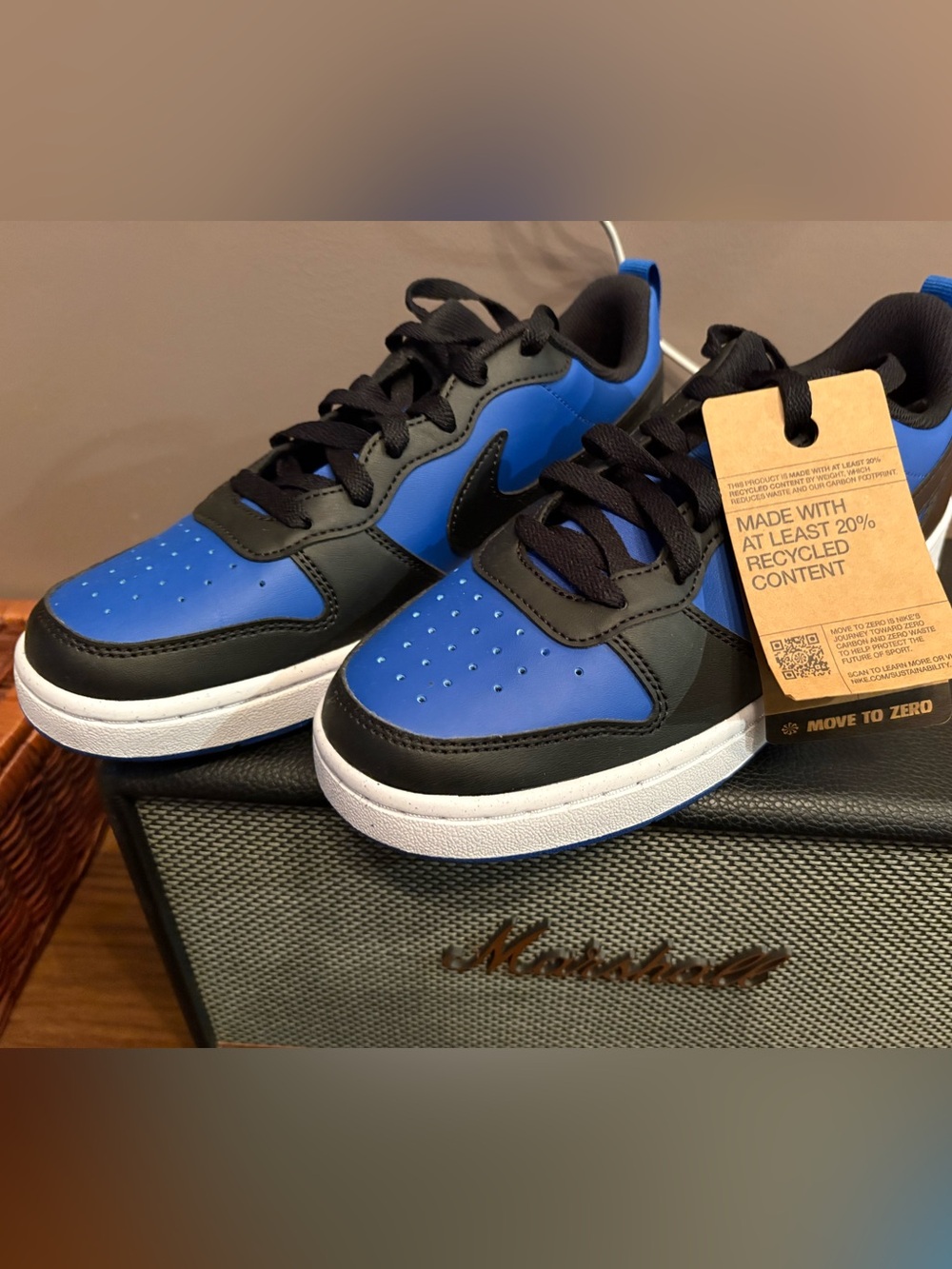 Nike Kids Black and Blue Low-Top Sneakers
